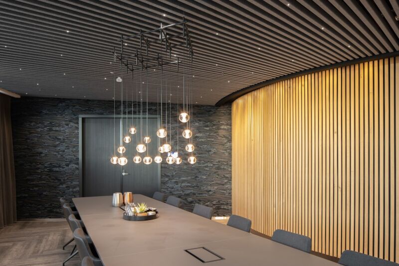 Hunter Douglas — Metal, wood and textile ceiling
