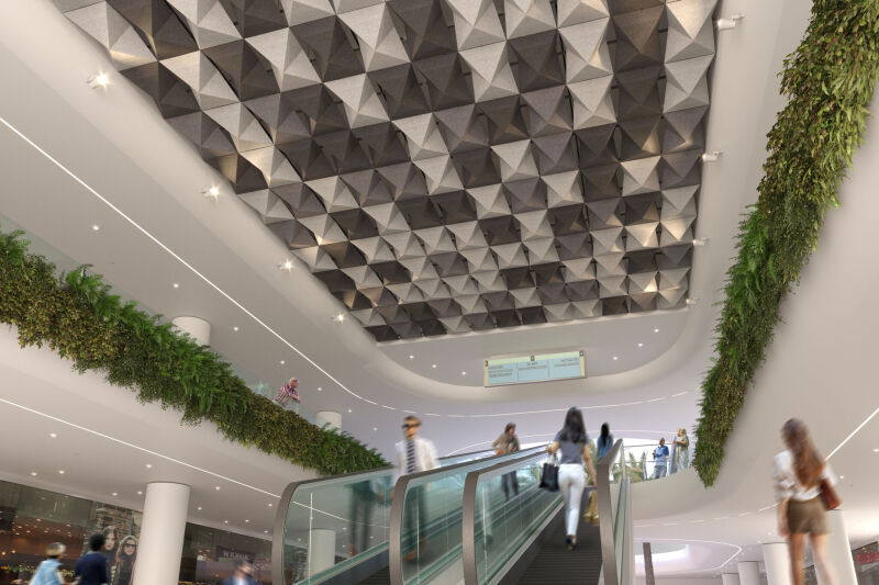 Hunter Douglas — Metal, wood and textile ceiling
