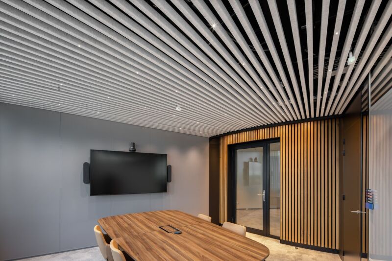 Hunter Douglas — Metal, wood and textile ceiling